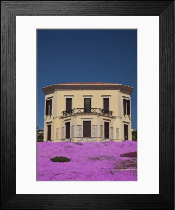Framed Print : Italy, Sardinia, Alghero. Beachside villa and flowers Framed Print : Italy, Sardinia, Alghero. Beachside villa and flowers