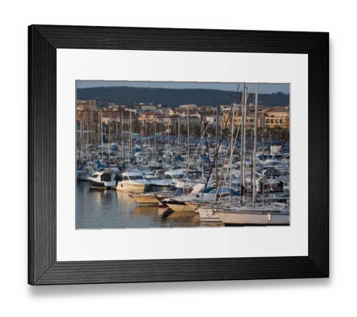 Framed Print : Italy, Sardinia, Alghero. Yacht marina, dusk Framed Print : Italy, Sardinia, Alghero. Yacht marina, dusk