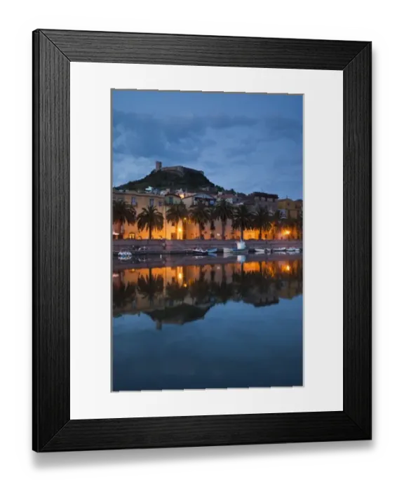 Framed Print : Italy, Sardinia, Bosa. Evening along Temo Riverfront Framed Print : Italy, Sardinia, Bosa. Evening along Temo Riverfront