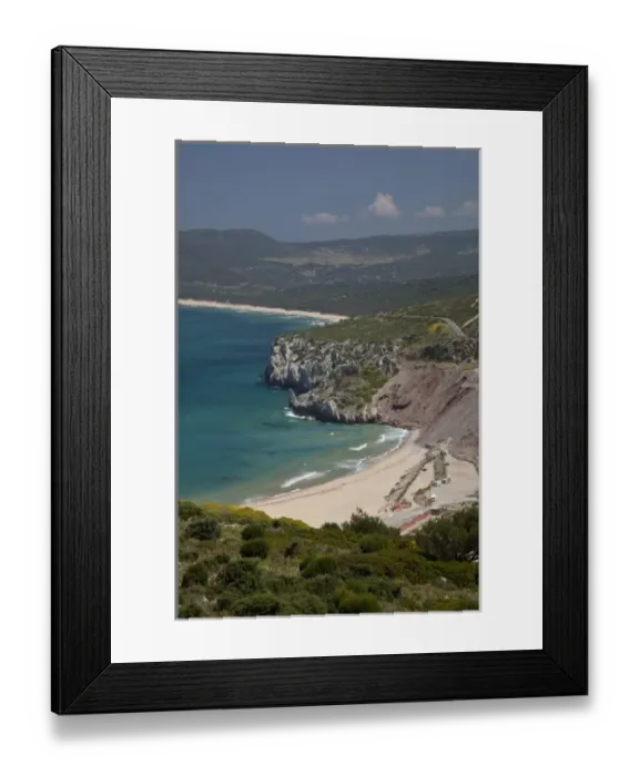 Framed Print : Italy, Sardinia, Buggerru. Buggerru beach and coastline