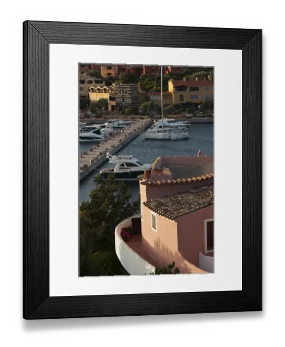 Framed Print : Italy, Sardinia, Porto Cervo. Yacht harbor