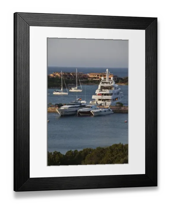 Framed Print : Italy, Sardinia, Porto Cervo. Yacht harbor