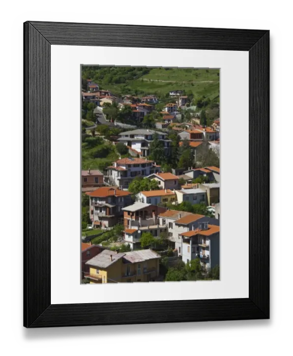 Framed Print : ITALY, Sardinia, Santu Lussurgiu. Town built inside volcanic crater near Monti Ferri highland Framed Print : ITALY, Sardinia, Santu Lussurgiu. Town built inside volcanic crater near Monti Ferri highland