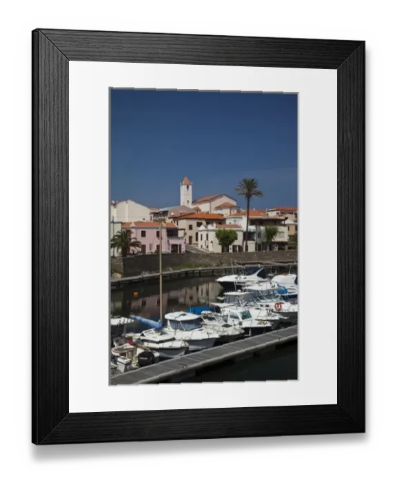 Framed Print : Italy, Sardinia, Stintino. Town and harbor Framed Print : Italy, Sardinia, Stintino. Town and harbor