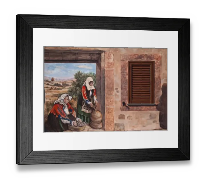Framed Print : Italy, Sardinia, Tinnura. Mural detail Framed Print : Italy, Sardinia, Tinnura. Mural detail