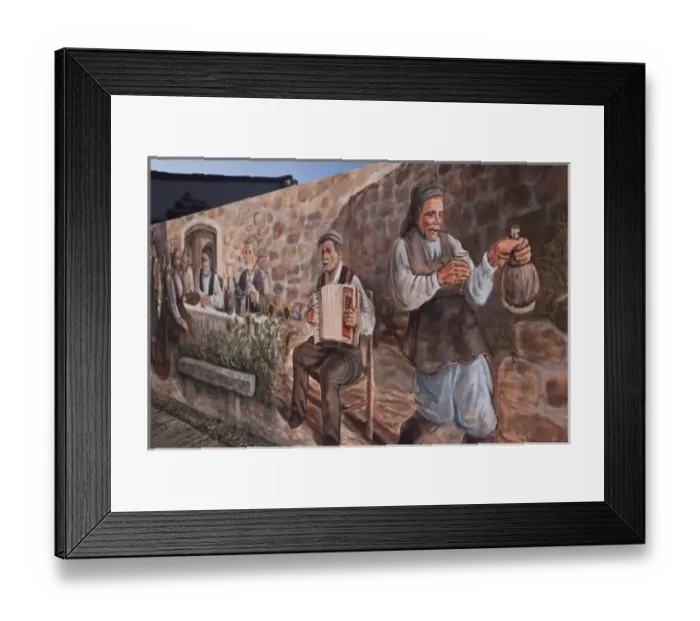 Framed Print : Italy, Sardinia, Tinnura. Mural detail Framed Print : Italy, Sardinia, Tinnura. Mural detail