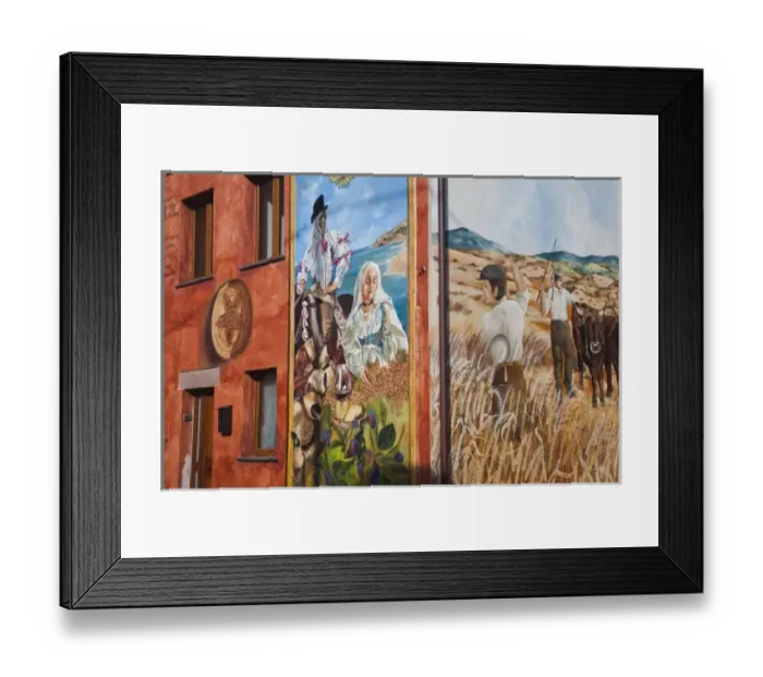 Framed Print : Italy, Sardinia, Tinnura. Mural detail Framed Print : Italy, Sardinia, Tinnura. Mural detail