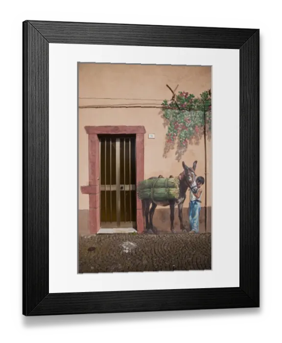 Framed Print : Italy, Sardinia, Tinnura. Mural detail Framed Print : Italy, Sardinia, Tinnura. Mural detail