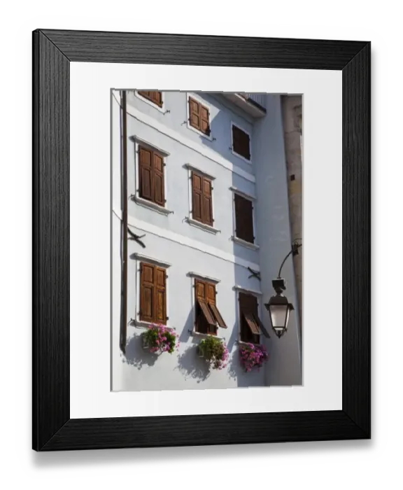 Framed Print : Italy, Trento Province, Arco. Old town building detail