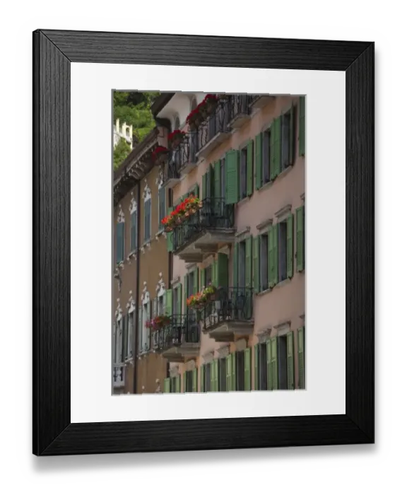 Framed Print : Italy, Trento Province, Riva del Garda. Old town building detail