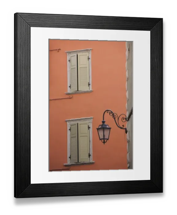Framed Print : Italy, Trento Province, Riva del Garda. Old town streelight