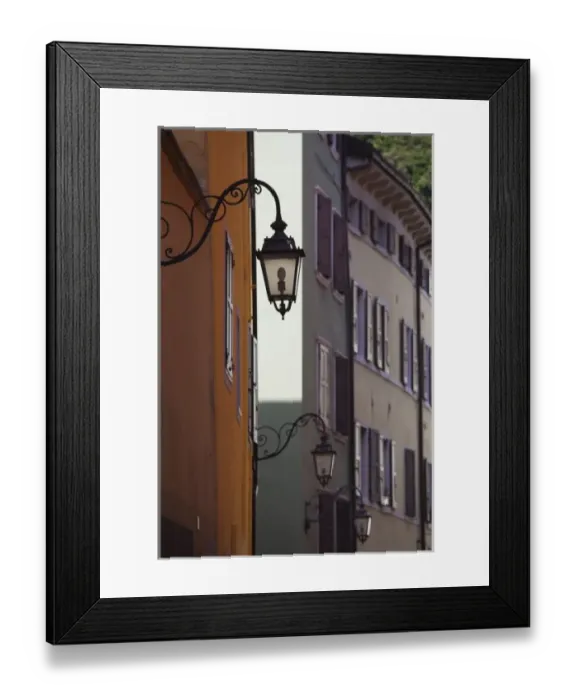 Framed Print : Italy, Trento Province, Riva del Garda. Old town streelight Framed Print : Italy, Trento Province, Riva del Garda. Old town streelight