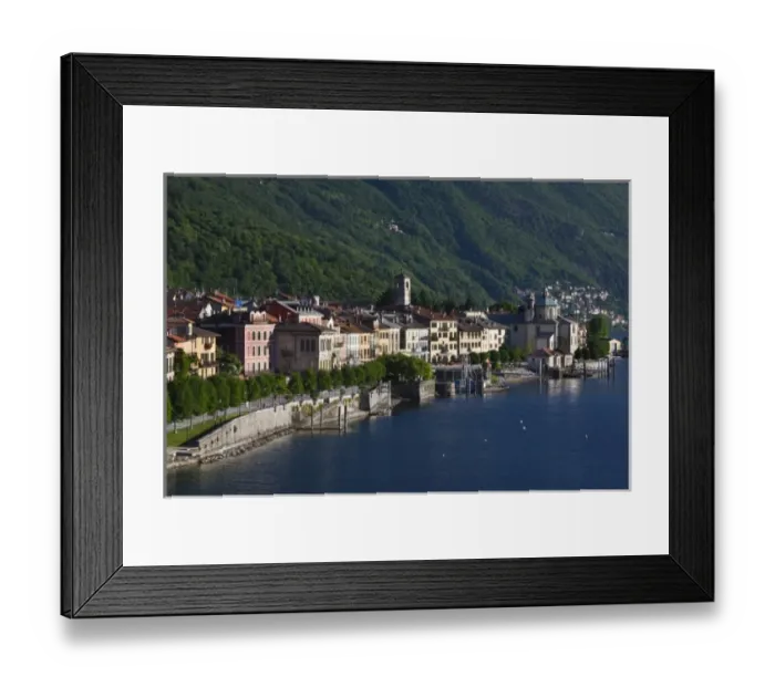Framed Print : Italy, Verbano-Cusio-Ossola Province, Cannobio. Town view, morning Framed Print : Italy, Verbano-Cusio-Ossola Province, Cannobio. Town view, morning