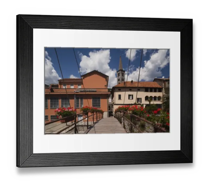 Framed Print : Italy, Verbano-Cusio-Ossola Province, Omegna. Buildings along Torrente Nigoglia canal Framed Print : Italy, Verbano-Cusio-Ossola Province, Omegna. Buildings along Torrente Nigoglia canal