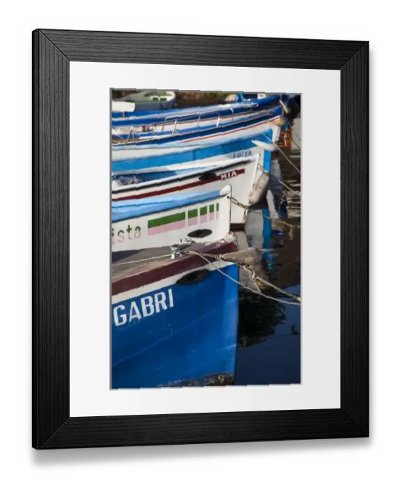 Framed Print : Italy, Verona Province, Garda. Lakefront fishing boats Framed Print : Italy, Verona Province, Garda. Lakefront fishing boats