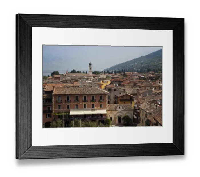 Framed Print : Italy, Verona Province, Torri del Benaco. Town view from Il Castello Scaligero Framed Print : Italy, Verona Province, Torri del Benaco. Town view from Il Castello Scaligero