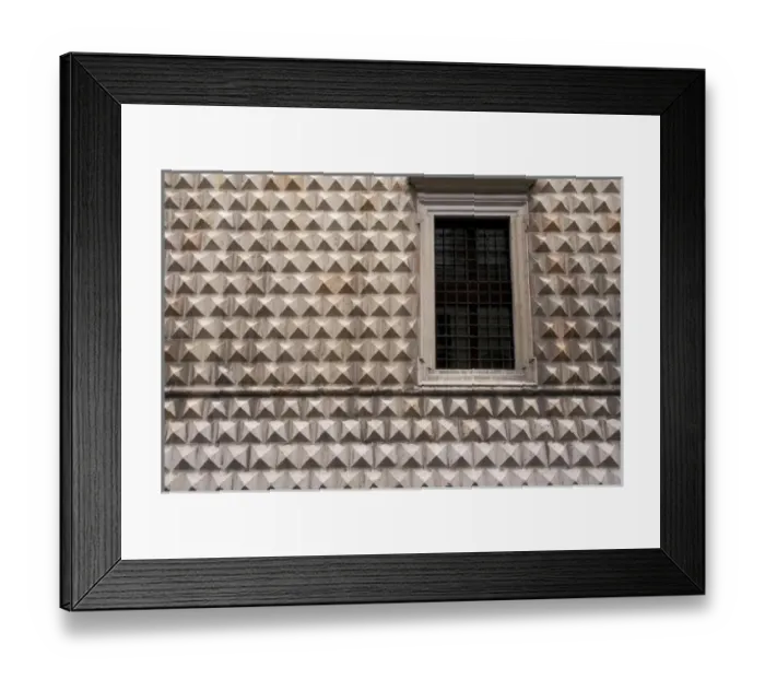 Framed Print : Italy, Emilia, Romagna, Ferrara. Palazzo dei Diamanti, diamond boss detail