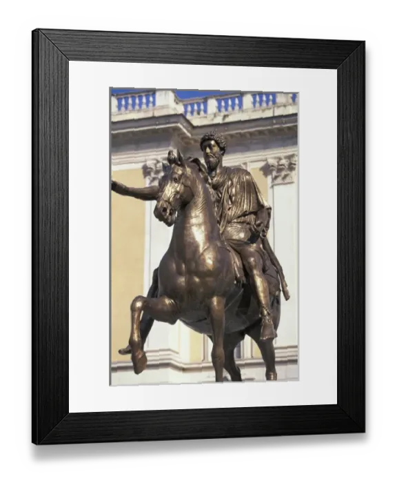 Framed Print : Italy, Rome. Statue of Marcus Aurelius in Piazza del Campidoglio Framed Print : Italy, Rome. Statue of Marcus Aurelius in Piazza del Campidoglio