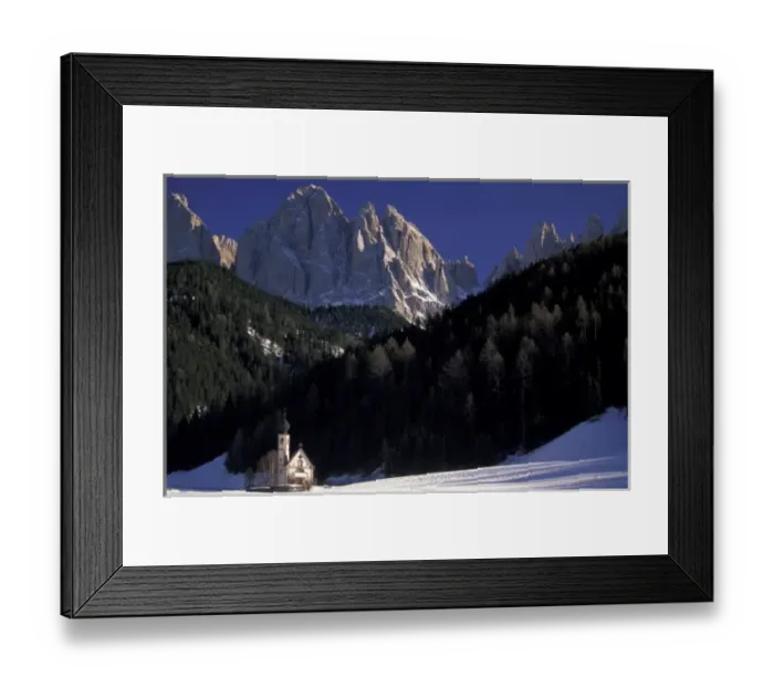 Framed Print : Italy, Trentino, Alto Adige, Dolomites. Town of Santa Magdalena, church of St. Johan Framed Print : Italy, Trentino, Alto Adige, Dolomites. Town of Santa Magdalena, church of St. Johan