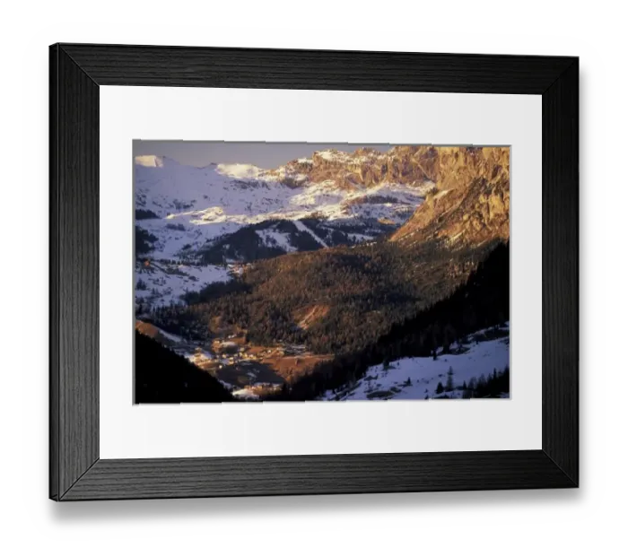 Framed Print : Italy, Trentino, Alto Adige, Passo di Sella. Sunset view of Selva di Val Gardena Framed Print : Italy, Trentino, Alto Adige, Passo di Sella. Sunset view of Selva di Val Gardena