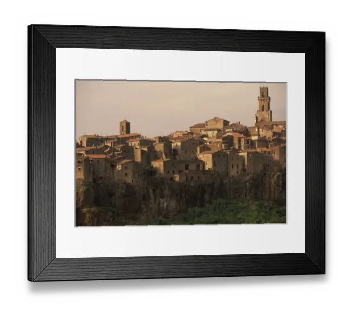Framed Print : Italy, Tuscany, Pitigliano. Town view in late afternoon light Framed Print : Italy, Tuscany, Pitigliano. Town view in late afternoon light