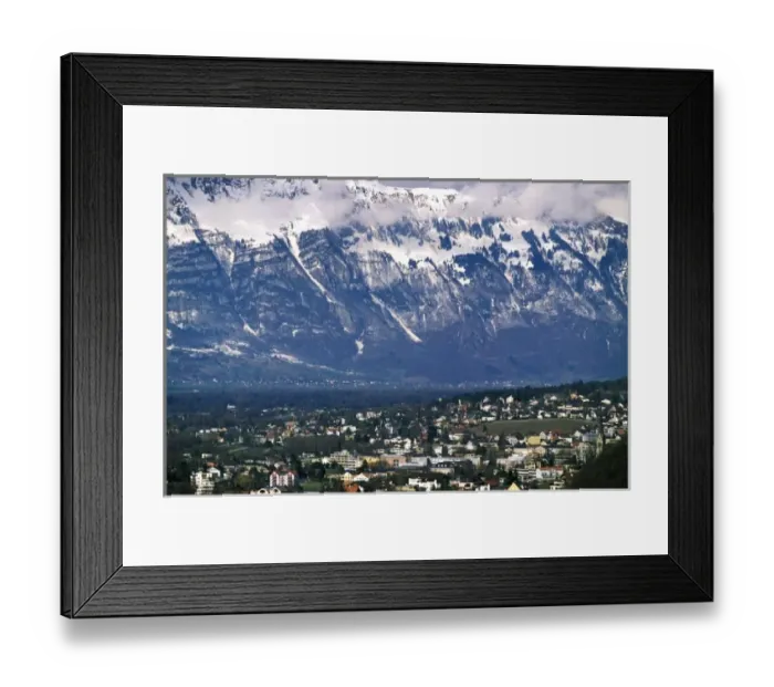 Framed Print : Liechtenstein, Vaduz. City view from the south Framed Print : Liechtenstein, Vaduz. City view from the south