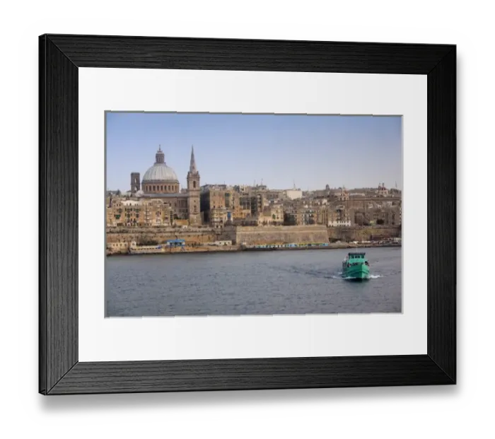 Framed Print : Malta, Valletta, Ferry to Sliema, Marsamxett Harbor Framed Print : Malta, Valletta, Ferry to Sliema, Marsamxett Harbor