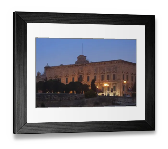 Framed Print : Malta, Valletta, Auberge de Castille, office of Maltese prime minister, dawn Framed Print : Malta, Valletta, Auberge de Castille, office of Maltese prime minister, dawn