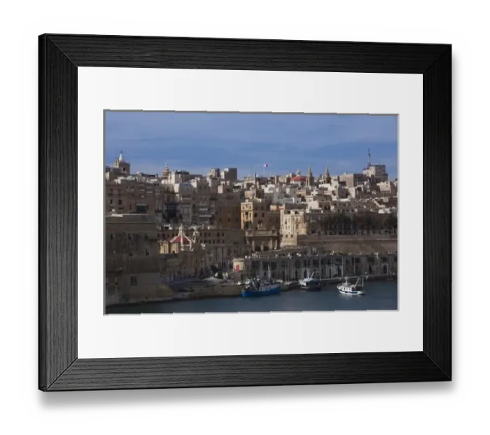 Framed Print : Malta, Valletta, Senglea, L-Isla, view of Valletta from The Vedette lookout