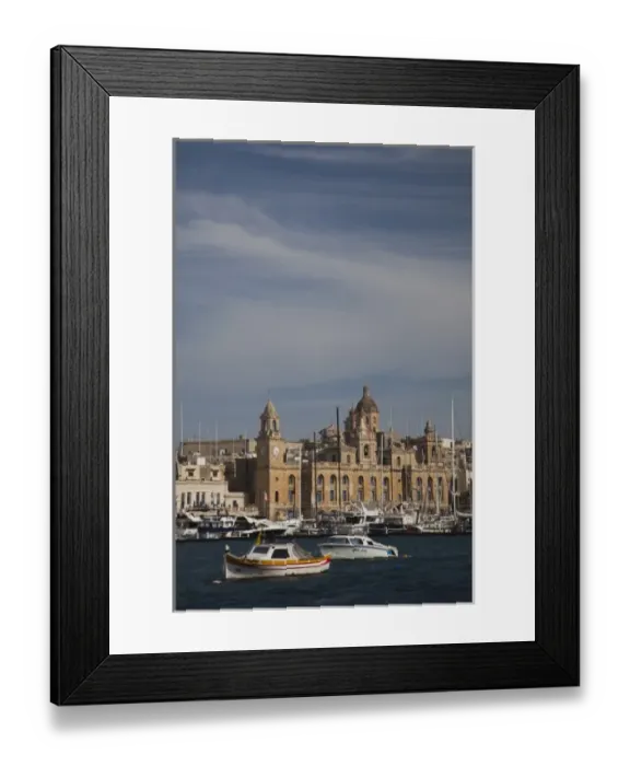 Framed Print : Malta, Valletta, Vittoriosa, Birgu, marina and waterfront