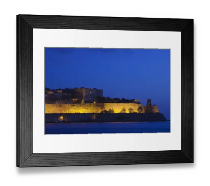 Framed Print : Malta, Valletta, town view from Vittoriosa, Birgu, dawn Framed Print : Malta, Valletta, town view from Vittoriosa, Birgu, dawn