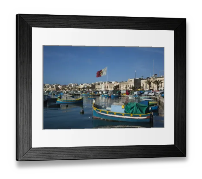 Framed Print : Malta, Southeast, Marsaxlokk, harbor and traditional Luzzu fishing boats Framed Print : Malta, Southeast, Marsaxlokk, harbor and traditional Luzzu fishing boats