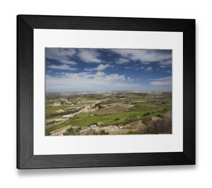 Framed Print : Malta, Central, Mdina, Rabat, countryside view from town walls