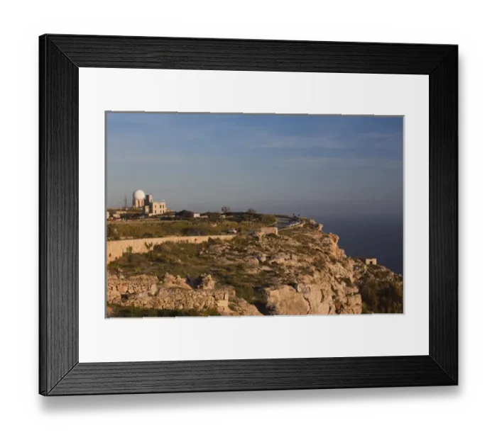 Framed Print : Malta, Central, Dingli, Dingli Cliffs, coastal cliff view, elev. 220 meters, sunset