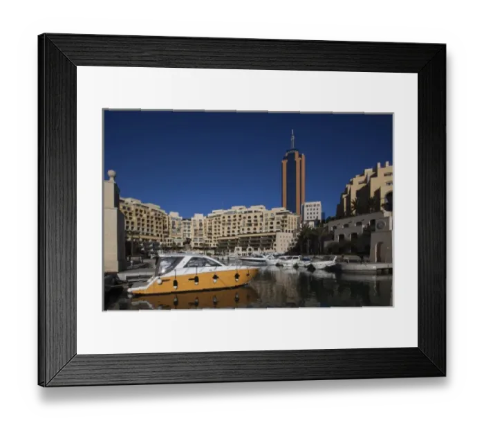 Framed Print : Malta, Valletta, St. Julians, Portomaso Marina and Portomaso Tower Framed Print : Malta, Valletta, St. Julians, Portomaso Marina and Portomaso Tower