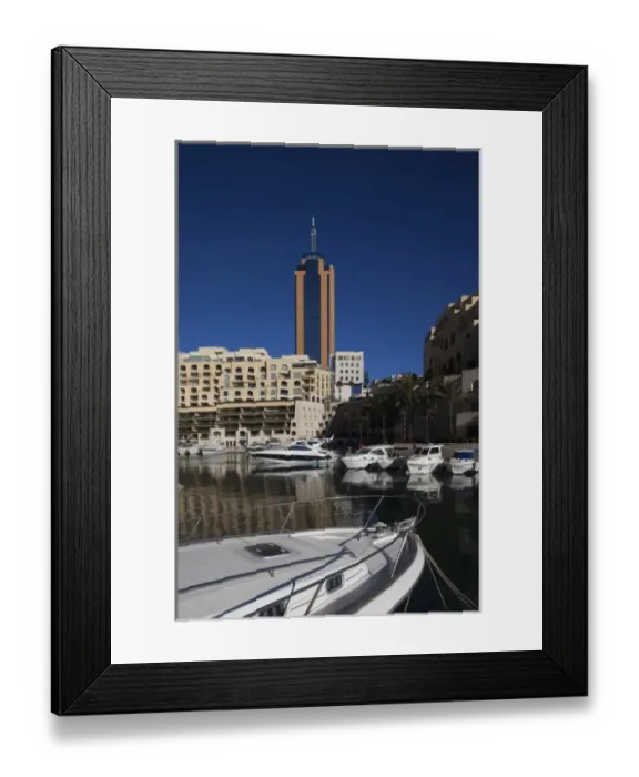 Framed Print : Malta, Valletta, St. Julians, Portomaso Marina and Portomaso Tower Framed Print : Malta, Valletta, St. Julians, Portomaso Marina and Portomaso Tower