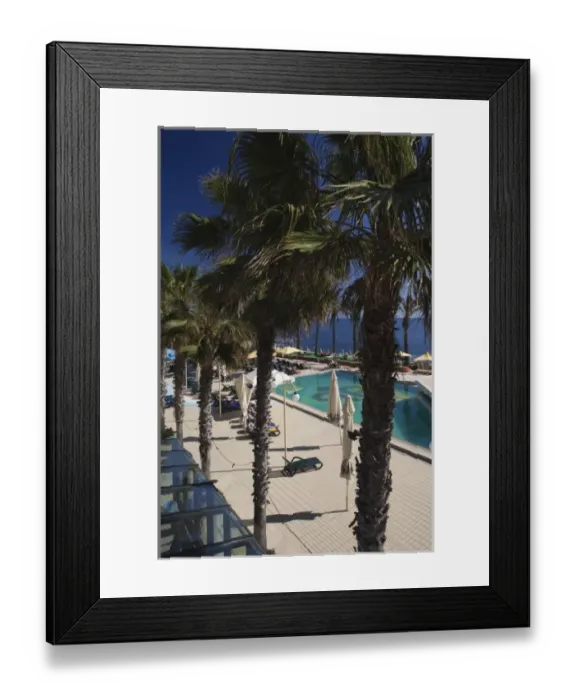 Framed Print : Malta, St. Pauls Bay area, Qawra, Qawra Palace Hotel pool area Framed Print : Malta, St. Pauls Bay area, Qawra, Qawra Palace Hotel pool area