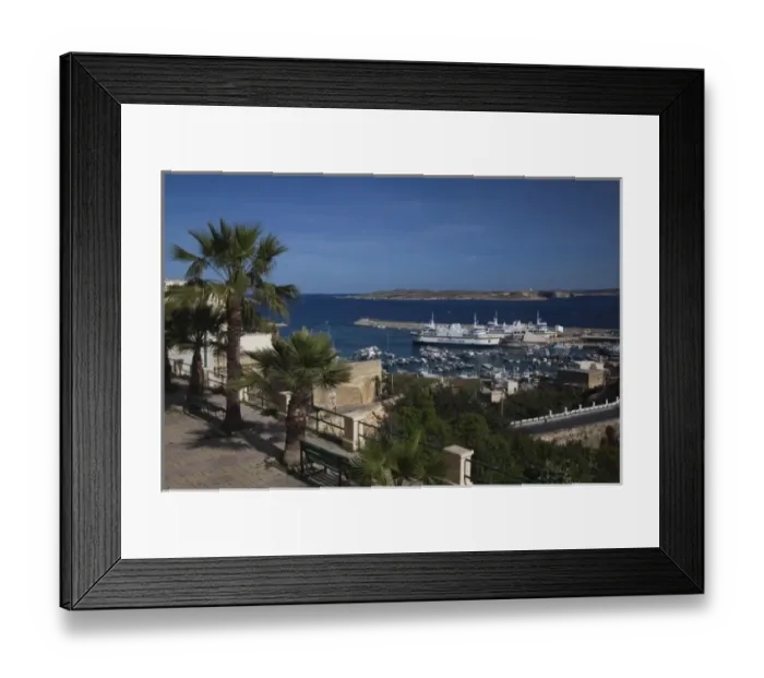 Framed Print : Malta, Gozo Island, Mgarr, harbor view with ferry port Framed Print : Malta, Gozo Island, Mgarr, harbor view with ferry port
