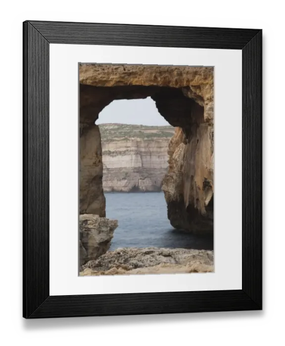 Framed Print : Malta, Gozo Island, Dwejra, Azure Window Arch on Dwejra Bay