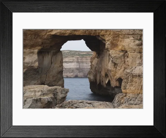 Framed Print : Malta, Gozo Island, Dwejra, Azure Window Arch on Dwejra Bay
