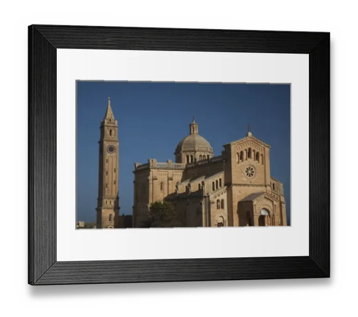 Framed Print : Malta, Gozo Island, Gharb, Basilica of Ta-Pinu, exterior, morning Framed Print : Malta, Gozo Island, Gharb, Basilica of Ta-Pinu, exterior, morning