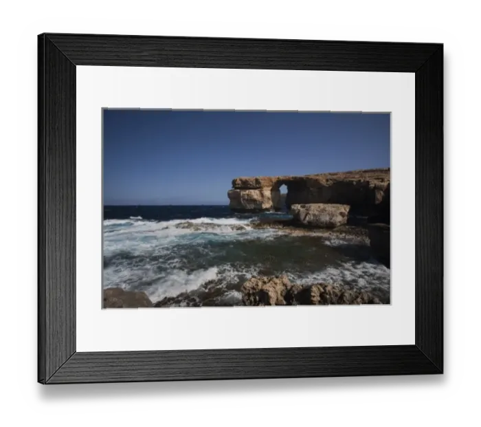 Framed Print : Malta, Gozo Island, Dwejra, Azure Window rock formation Framed Print : Malta, Gozo Island, Dwejra, Azure Window rock formation