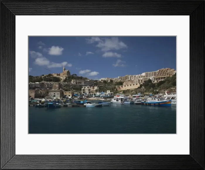 Framed Print : Malta, Gozo Island, Mgarr, Mgarr Harbor