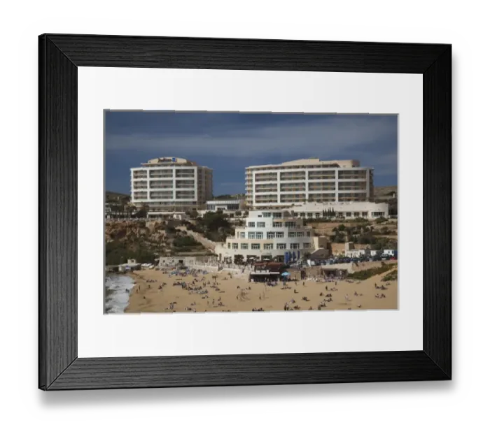 Framed Print : Malta, Northwest Malta, Golden Bay Beach