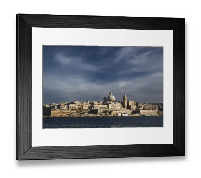 Framed Print : Malta, Valletta, skyline with St. Pauls Anglican Cathedral and Carmelite Church from Sliema Framed Print : Malta, Valletta, skyline with St. Pauls Anglican Cathedral and Carmelite Church from Sliema