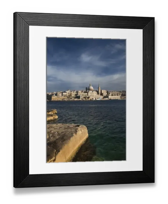 Framed Print : Malta, Valletta, skyline with St. Pauls Anglican Cathedral and Carmelite Church from Sliema Framed Print : Malta, Valletta, skyline with St. Pauls Anglican Cathedral and Carmelite Church from Sliema