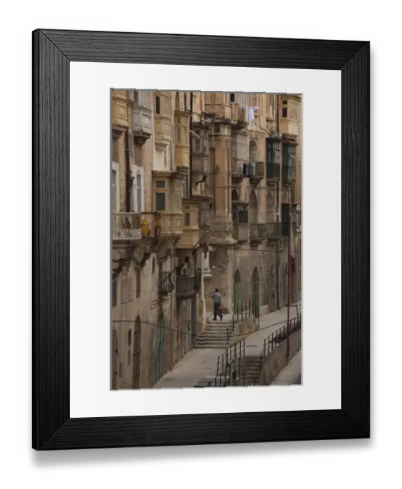 Framed Print : Malta, Valletta, Triq il-Lvant street buildings