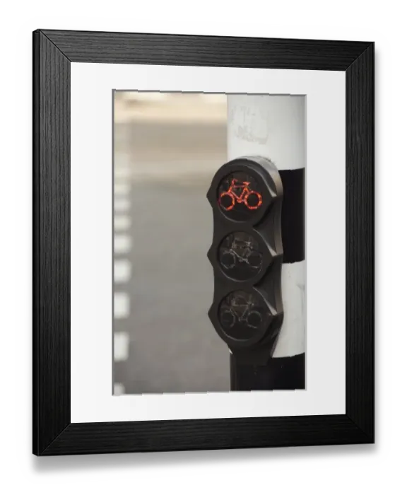 Framed Print : Europe, The Netherlands (aka Holland), Amsterdam. Traffic light for bikes Framed Print : Europe, The Netherlands (aka Holland), Amsterdam. Traffic light for bikes