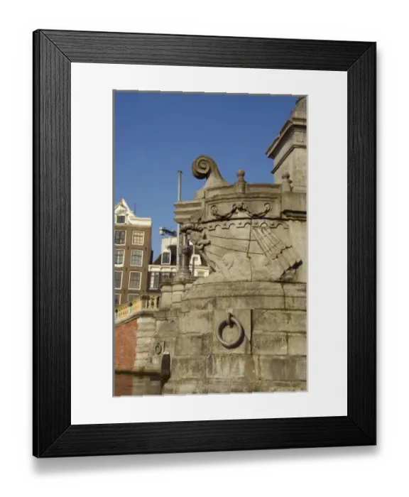 Framed Print : Europe, The Netherlands (aka Holland), Amsterdam. Canal bridge, detail