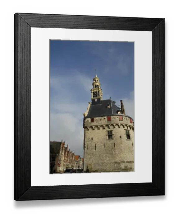 Framed Print : Europe, The Netherlands (aka Holland), West Friesland, Hoorn. Hoofdtoren tower located Framed Print : Europe, The Netherlands (aka Holland), West Friesland, Hoorn. Hoofdtoren tower located